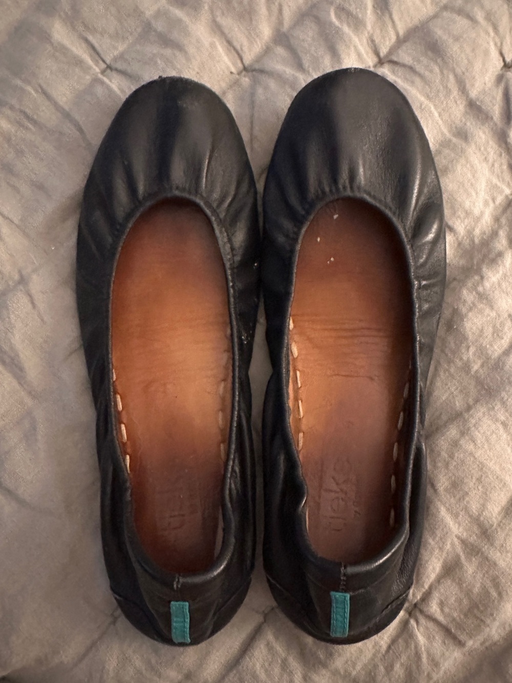 Tieks Black Leather Women's Ballet Flats - Size 8
